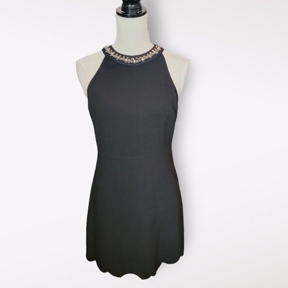 Lulu's Black Sleeveless Embellished Beads Evening Dress in Size Medium - Picture 1 of 7